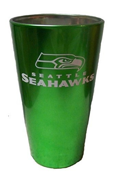 NFL Seattle Seahawks Aluminum Lusterware Beer Pint Glass Cup 16 Oz