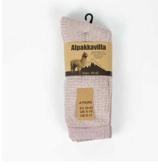 Purple Alpaca Fleece Wool Socks US Size 9-11