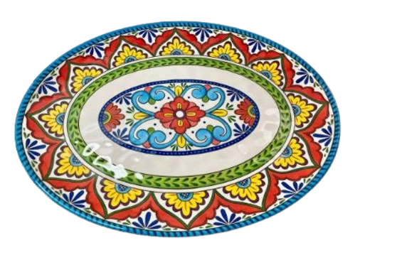 Seville 28885 Oval Serving Platter Talavera Pottery Heavy Weight Melamine 18 x 13.5"