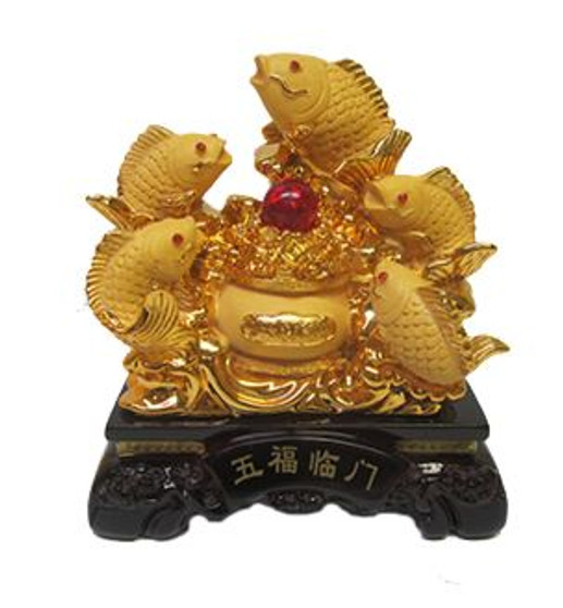 Gold Fish 605 Statue 8" L