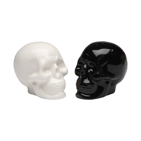 SKULL S&P SET Black White 2.5" H