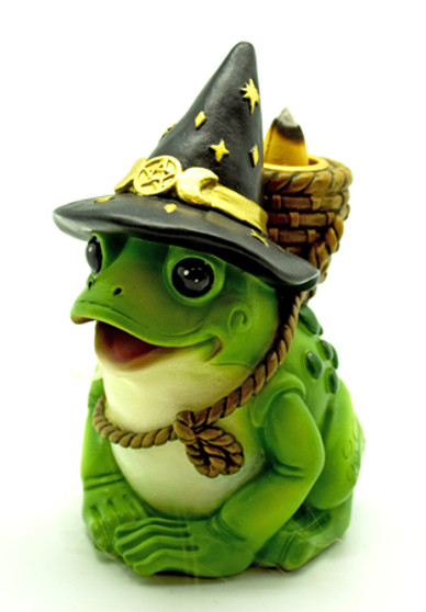 Frog in Wizard Hat 3324 Backflow Cone Incense Mini Burner