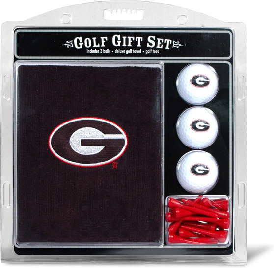 Georgia Bulldogs NCAA Regulation Size Golf Balls Tees Embroidered Towel Set