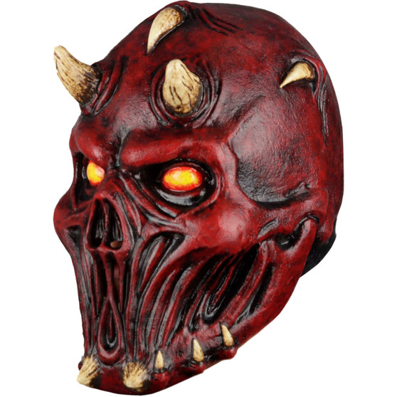 Horned Red Devil Skull 30047 Full Head Cosplay Costume Latex Mask Adult One Size