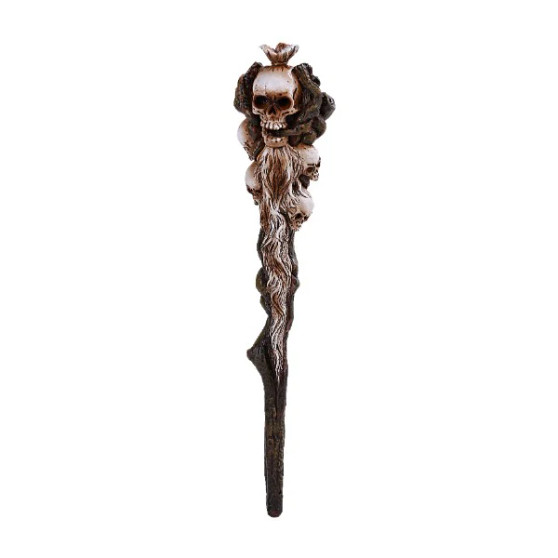 Screaming Skulls 13053 Wand Magic Wand Costume Prop 10" L Resin Brown