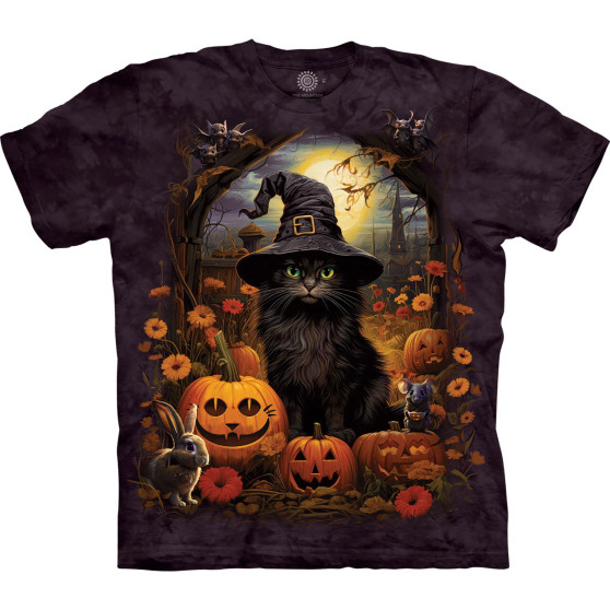 Cat Witch Unisex Adult T-Shirt Black by The Mountain 100% Cotton
