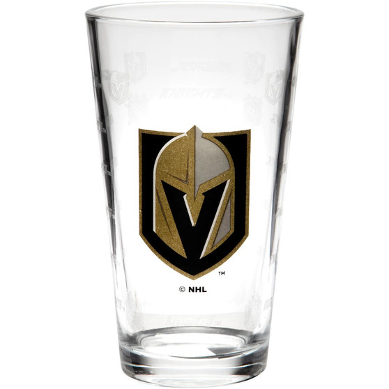 Las Vegas Golden Knights NHL Sandblasted 17 oz Logo Pint Beer Mixing Glass