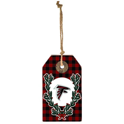 Atlanta Falcons NFL 2728 Gift Tag Ornament Wood  2 x 3.5"