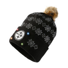 Pittsburgh Steelers NFL Rhinestone LED Beanie Hat Black One Size Fit Most