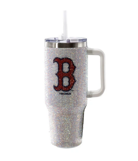 Boston Red Sox MLB Bling Colossal 40 oz Rhinestone Handle Tumbler White