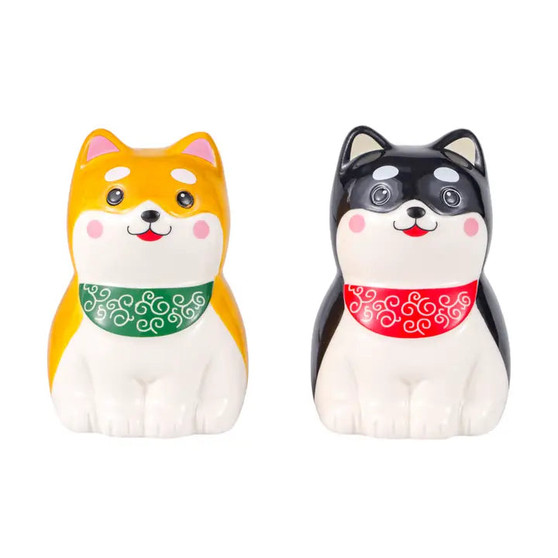 Shiba Inu Salt and Pepper Shaker Set 3" H Creamic