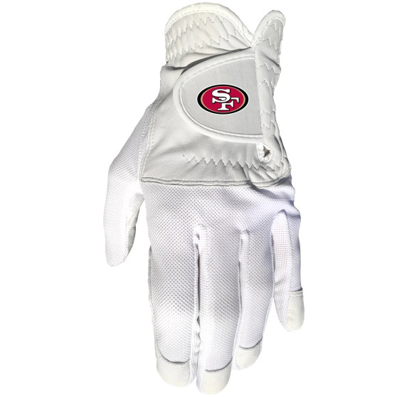 San Francisco 49ers NFL Mesh Leather Golf Glove Left Hand for Right Handed Golfer