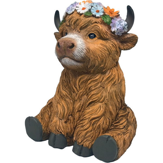 Highland Cow 15097 Indoor Outdoor 8" H Resin Garden Statuary