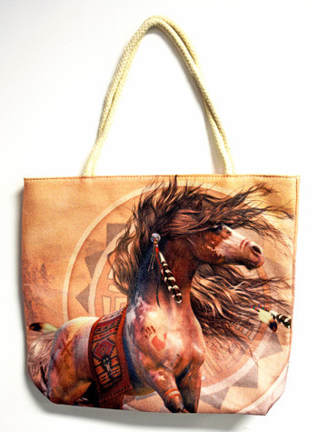 Horse 3448 Spirit Warrior Shopping Tote Bag 17 x 15 inches Rope Handles