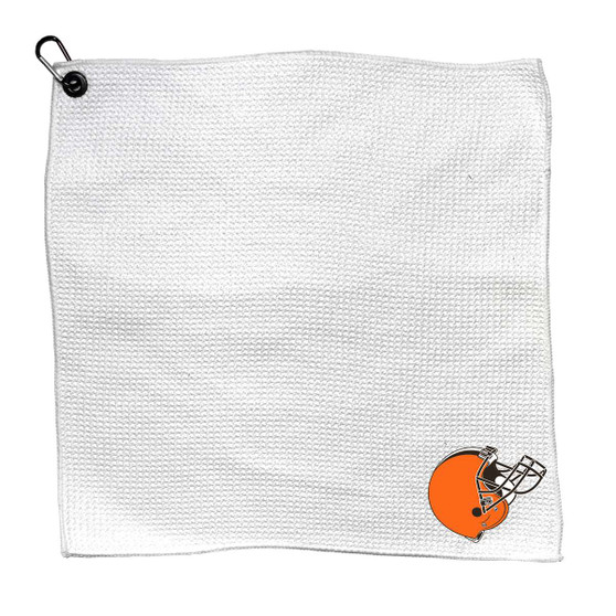 Cleveland Browns 15 X 15" Microfiber Waffle Golf Towel w/ Carabiner Clip White