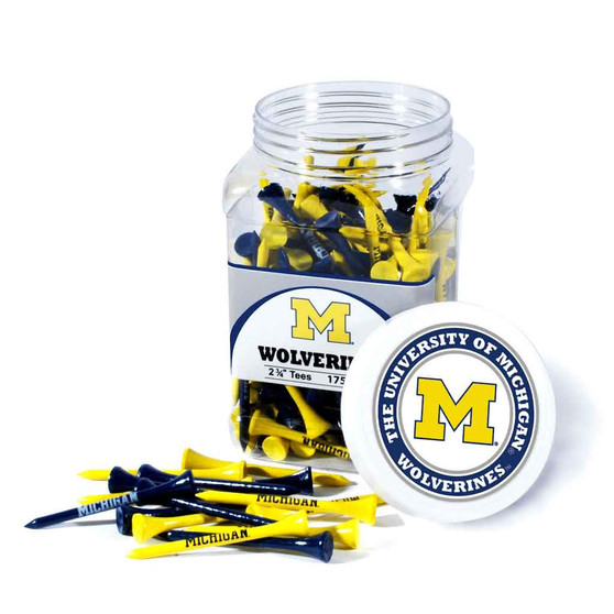 Michigan Wolverines NCAA 175 pc Tee Jar by Team Golf 2-3/4 inch Regulation Tees