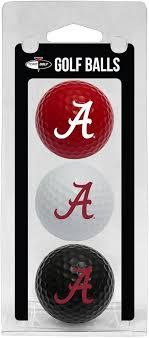 Alabama Crimson Tide Regulation Size Golf Balls 3 Pk Durable Color Logo