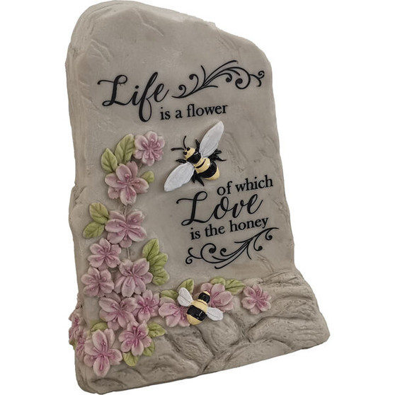 Bee 15121 Life is a Flower Faux Stone Indoor Outdoor 8" H Resin Garden Statuary