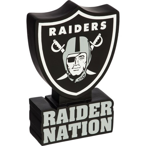 Raiders Oakland Las Vegas  NFL Raider Nation Shield Statue Desk Sign 16" H Resin