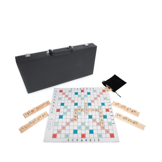 Travel Scrabble Set 18"L x 8.625"W x 2.125"H Onyx Black Case