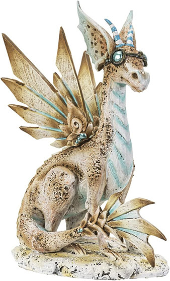 Steampunk Dragon Goggles 8" H Cold Cast Resin