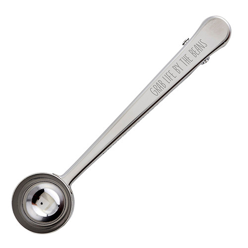 Grab Life by the Beans D4421 Coffee Scoop & Clip Stainless Steel 6.75" L