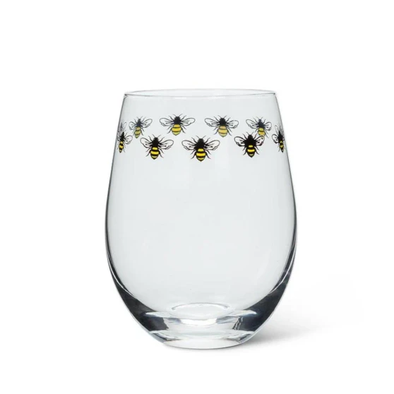 Bee Ring 15 oz Stemless Wine Glass Clear by Abbott