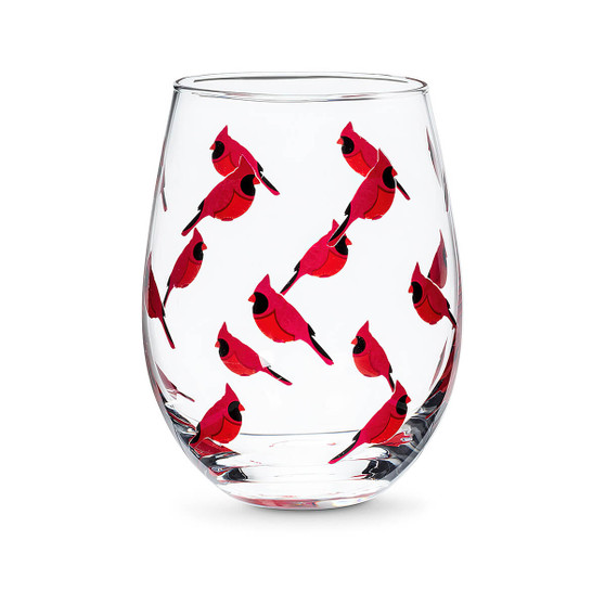 Red Cardinal 15 oz Stemless Wine Glass Clear by Abbott