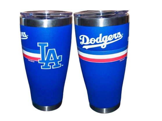 Los Angeles Dodgers MLB 20 oz Color Stripe Logo Stainless Steel Hot Cold Tumbler Blue