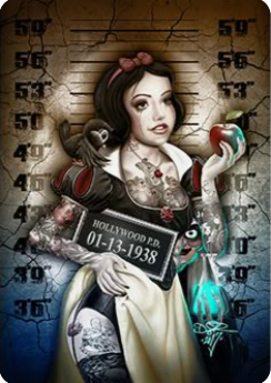Snow White Mug Shot Canvas Art Print by Digoil Renowned 7.5 X 10"