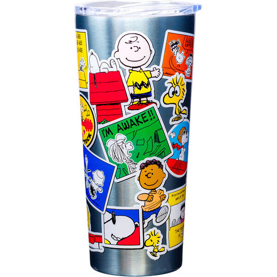 Peanuts Gang 18782 Sticker Art Stainless Steel Travel Tumbler Mug 22 oz Spoontiques