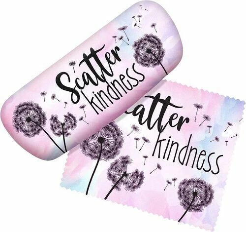 Scatter Kindness 13698 Eyeglass Sunglass Hard Storage Case with Microfiber Cleaning Cloth