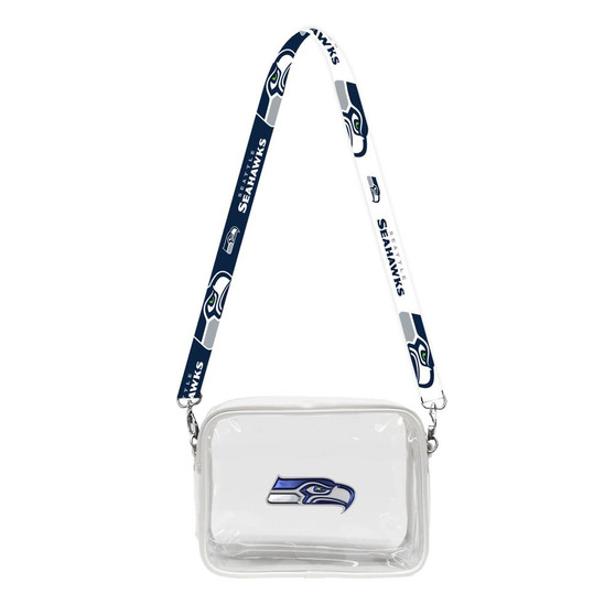 Seattle Seahawks NFL 3D Beveled Logo Clear Lanyard Strap Purse Bag