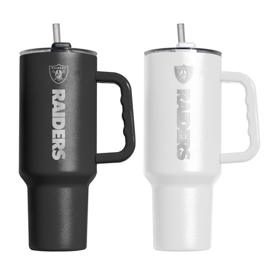 Raiders Oakland Las Vegas NFL 40oz Etch SS Tumbler 2 Pack