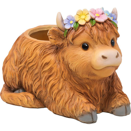 Highland Cow Flower Pot