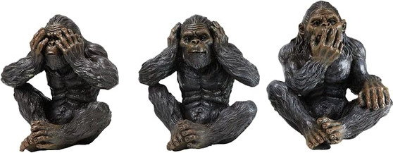 Sasquatch Bigfoot HEAR, SEE, SPEAK NO EVIL Figurine Set of 3