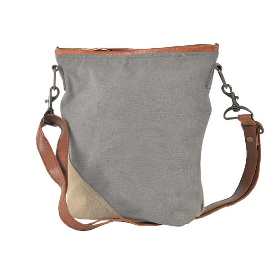 Gray Messenger Bag 55639 Tote Purse 10 x 10" Recycled Tent Canvas
