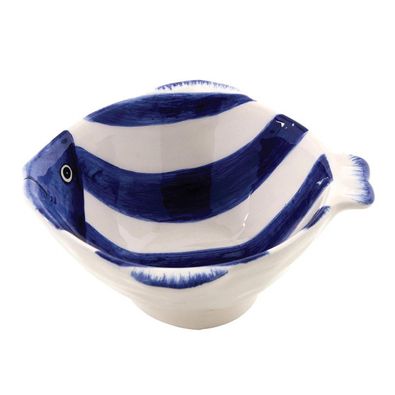 Emperor Angelfish FMR245 Ceramic Fish Bowl 5" D 47th & Main Blue White