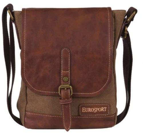 Unisex Messenger B428 Canvas Vegan Leather Shoulder Bag 10 x 8" Eurosport