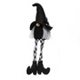 Witch Gnome F2181 Lace Pearl Hat White Hair Checkered Legs Boots 14" L Black
