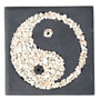 Yin Ying Yang Square Incense Burner Holder Kit with Stones 5.5" D Black