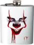 IT Pennywise 15597 Clown Foil Accent Hip Flask 7 oz 4.75" H White