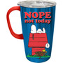 Snoopy Woodstock 18538 Nope Not Today Stainless Steel Coffee Tea Travel Mug Cup 18 oz 6.4" H