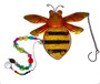 Honey Bee 2WC812 Shaped Metal Stained Glass Suncatcher w/ Beads Crystal Prism