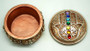 Hamsa Hand 2927 Round Trinket Box with 7 Chakra Gems 3.5" L