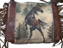 Horse 617290 Majestic Mustang Fringe Sling Bag Purse 8 x 10 inches Leather Cotton Canvas Cott n Curls