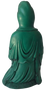Kuan Yin 206 Goddess of Compassion w/ Vase Teal Resin Statue 7" H