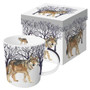 Wilderness Wolf 13.5 oz Bone China Coffee Mug Tea Cup Gift Boxed