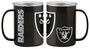 Raiders Oakland Las Vegas 15 oz Hype Lidded Coffee Mug Tea Cup Stainless Steel
