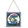 Mushroom Square Stained Glass Suncatcher 6 x 6"